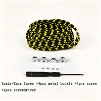 Lacets plats élastiques sans nœud avec boucle métallique à vis, lacets extensibles pour baskets et chaussures décontractées