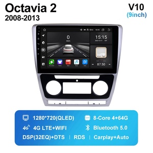 Unité principale de voiture, lecteur dvd, Android, octa core, 4 go, 64 go, pour Skoda Octavia 2 <span class=keywords><strong>A5</strong></span>, 2008-2013, vente en gros - Product Image 2