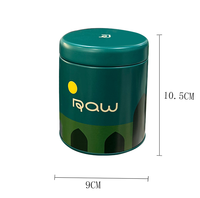 Boîte ronde en fer blanc de qualité alimentaire, personnalisée OEM, pour matcha, avec couvercle couronne en fer blanc, finition brillante et mate, impression offset