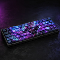 Keycaps PBT Personalizzati LOL Challenger Ahri 68 Tasti con Stampa Laterale a Sublimazione, Profilo Cherry per Tastiera Meccanica