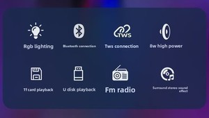 Manyetik Kablosuz 5.2 Parti Hoparlörleri Dış Mekan Taşınabilir RGB LED Atmosfer Işığı Mini Subwoofer Kutusu Ev Ses Sistemi Müzik Çalar - Product Image 3