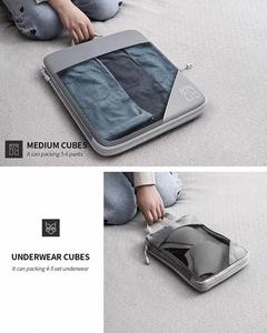 Ensemble de 6 cubes de rangement pliables minimalistes pour bagages, écologiques, durables, transparents, à motifs, réglables et légers - Product Image 5