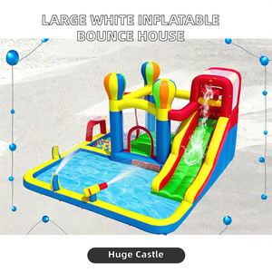 Castillo Inflable Comercial Grande Kushang de PVC Blanco para Bodas, Brincolín Inflable con Soplador, 1 Año de Garantía - Product Image 2