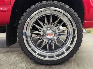 Roda tempa 22x12 24x14 26 28 inci 8x6.5 8x165.1 6x139.7 pelek roda mobil krom poles untuk F-150 F450 RAM1500 Silverado Jeep GMC - Product Image 3