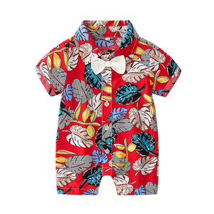 Wholesale Hawaii Design Newborn Baby <strong>Boy</strong> Romper Infant Beach Romper Short Sleeve Baby Shirt <strong>Onesie</strong> for Summer - Product Image 5