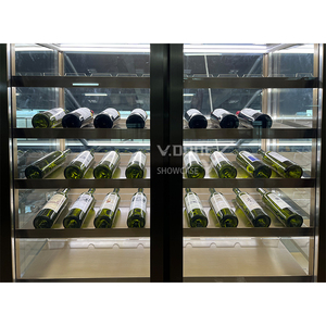 Estanterías de Madera Dorada de Lujo Personalizadas para Bodega, Acabado Mate Cepillado, Iluminación LED Ajustable para Sala de Estar o Bar en Casa - Product Image 6