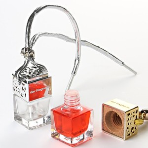 Difusor de aceite esencial de alta calidad de 8ml, botella de vidrio, botella de Perfume vacía cuadrada, botella colgante para coche - Product Image 2