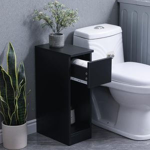 Inweto hiện đại Belluno Slim gỗ cạnh giường ngủ Bàn đầu giường hẹp ngăn kéo kệ cho phòng ngủ phòng khách sofa Side End bảng màu đen - Product Image 3