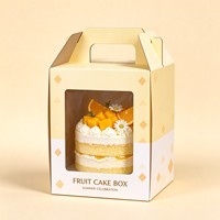 Boîte à gâteau écologique avec poignée et fenêtre transparente, en papier recyclable, pour desserts, mousses et emballages à emporter pour boulangerie