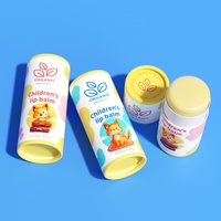Tube en papier rond personnalisé, vente en gros, coloré, 30g 50g, emballage de baume à lèvres, tube en papier à poussoir