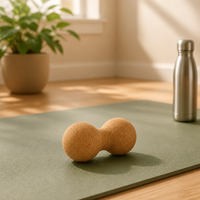 Ballon de yoga rond en liège avec surface antidérapante, ballon de massage portable pour la relaxation myofasciale et les travaux de massage des tissus profonds