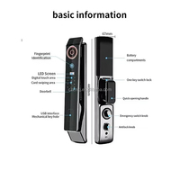 Serrures de porte intelligentes de luxe à reconnaissance faciale 3D, avec contrôle par application, empreinte digitale, mot de passe, carte Wi-Fi, pour portes en bois