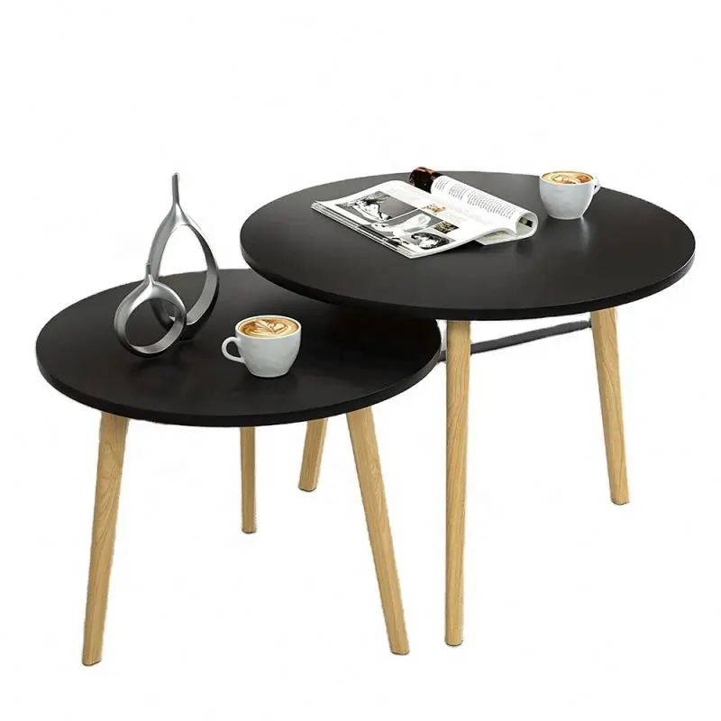 2024 Hot Nordic Couch tisch Einfacher Massivholz tisch Schlafzimmer Kleiner runder Tisch