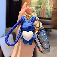 Porte-clés Pendentif Sac Cadeau en Résine, Motif Lapin Blanc Amoureux, Mignon et Créatif, pour Femme, Couple, Animal, Cœur, Lapin