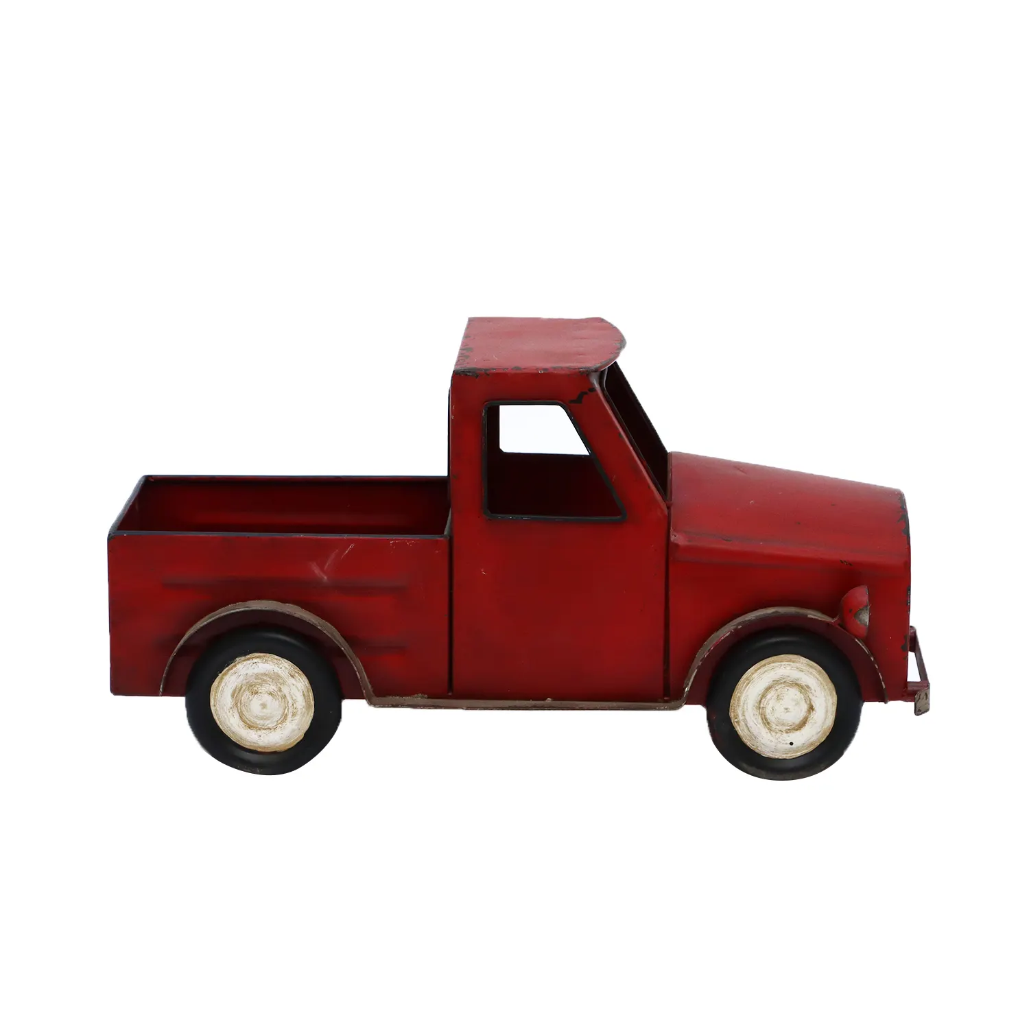 Factory Hot Sales Christmas Decorations Tabletop Storage Holiday Vintage Red Truck Table Decor Farmhouse Metal Truck Planter