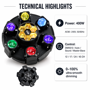 Luz Móvil <span class=keywords><strong>de</strong></span> Cabeza con Haz LED RGB <span class=keywords><strong>de</strong></span> 6*40W, DMX512, 16 Canales, Ventilador Silencioso, Iluminación <span class=keywords><strong>de</strong></span> Escenario <span class=keywords><strong>para</strong></span> Conciertos, Clubes, Bares, <span class=keywords><strong>DJ</strong></span>, Teatro, Bodas - Product Image 3