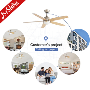 Ventilateur de plafond LED 1stshine à haut volume, 5 pales en MDF, faible bruit, pour projets scolaires, avec commande murale - Product Image 5