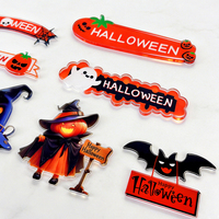 Décorations de gâteau en acrylique pour Halloween : Citrouille, Fantôme, Chauve-souris – Décorations de cupcakes pour fête d'Halloween « Trick or Treat »