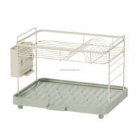 WIREKING Égouttoir à vaisselle moderne à 2 niveaux pour 14 assiettes, organisateur de cuisine, conception séparable avec bac de récupération des eaux, couleur et logo personnalisables