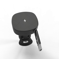Nouveau support de montage d'évent de voiture pour téléphone portable 15W support de chargeur sans fil magnétique avec câble rétractable USB A USB C chargeur de voiture sans fil