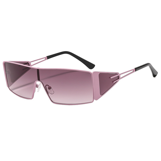 New Fashion Windproof One-Piece Y2K Metal Retro Sunglasses Small Square Punk Women Men Sunglasses