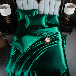 Cross-Biên Giới Bộ Đồ Giường Bộ Châu Âu Mỹ Bóng Satin Duvet Bìa Tấm Ga Giường Bốn Mảnh Thiết Lập Được Trang Bị Tấm 100% Polyester 100TC - Product Image 3