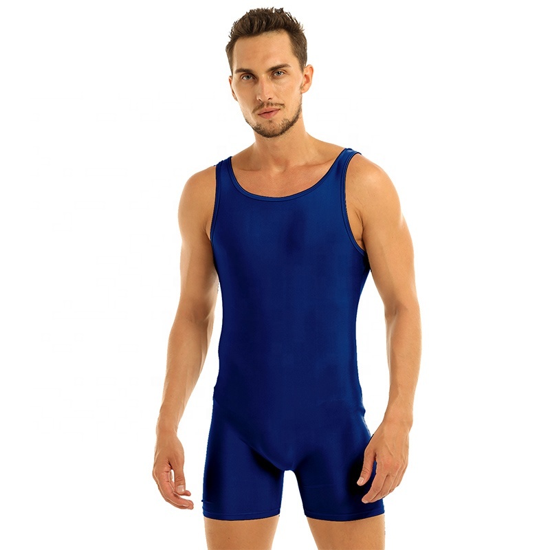 Justaucorps Homme Danse Ballet Gymnastique - Unitard Maillot Classique Moulant Élastique Manches Longues - RUNQHUI