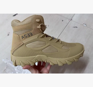Bottes tactiques noires mi-hautes TSB33 pour hommes, respirantes, antidérapantes, pour la randonnée en plein air, le travail, résistantes à l'usure, pour l'entraînement - Product Image 4