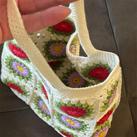 Offre Spéciale conception personnalisée à la main au crochet fleur sac dames épaule fleur sac à main macramé sacs fourre-tout