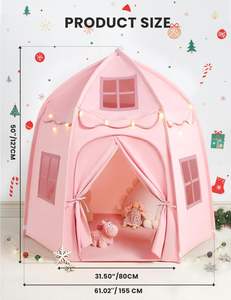 Carpa de Juego Infantil con Diseño Hexagonal, Color Morado, Plegable y Portátil, Tipo <span class=keywords><strong>Castillo</strong></span> de Princesa - Product Image 1