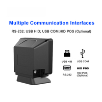 Lecteur de codes-barres de bureau JINGXIN pour caisse de supermarché, double interface USB RS232, multilingue, capteur CMOS double mode 1D/2D