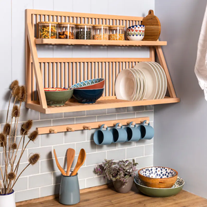 Estante De Madera Blanco Estilo Antiguo Para Cocina – Almacenaje Mural 90x22x70 Cm – Sin Marca