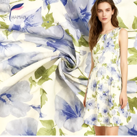 Tissu en mélange de nylon et de rayonne tissé, imprimé floral aquarelle, 85 GSM, anti-UV, respirant, pour robe, chemise, sac, textile de maison pour femme