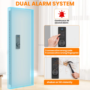 خزنة أسلحة مخفية في الجدار مقاس 53 بوصة مع أرفف قابلة للتعديل، خزنة جدارية تعمل ببصمة الإصبع للأسلحة، متوفرة في المستودع الأمريكي - Product Image 5