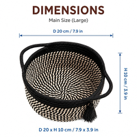 Cesta de Armazenamento Redonda Decorativa de Algodão para Banheiro, Ideal para Cosméticos e Organização em Casa