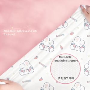 Nouveau drap de lit non tissé de voyage jetable de haute qualité <span class=keywords><strong>pour</strong></span> <span class=keywords><strong>deux</strong></span> <span class=keywords><strong>personnes</strong></span> ensemble de quatre pièces paquet individuel avec motif de dessin animé - Product Image 3