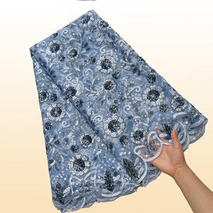 Dentelle française, paillettes, broderie, tricot, polyester/métallique, motifs Aso Oke, vêtements de fête pour femmes nigérianes, léger, respirant - Product Image 6