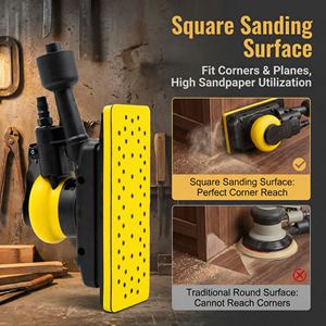 Lijadora Neumática Minpar 70x198mm - Grado Industrial, Ligera, Alta Velocidad, Baja Vibración, Duradera, con Fijación de Gancho y Bucle Central - Product Image 3