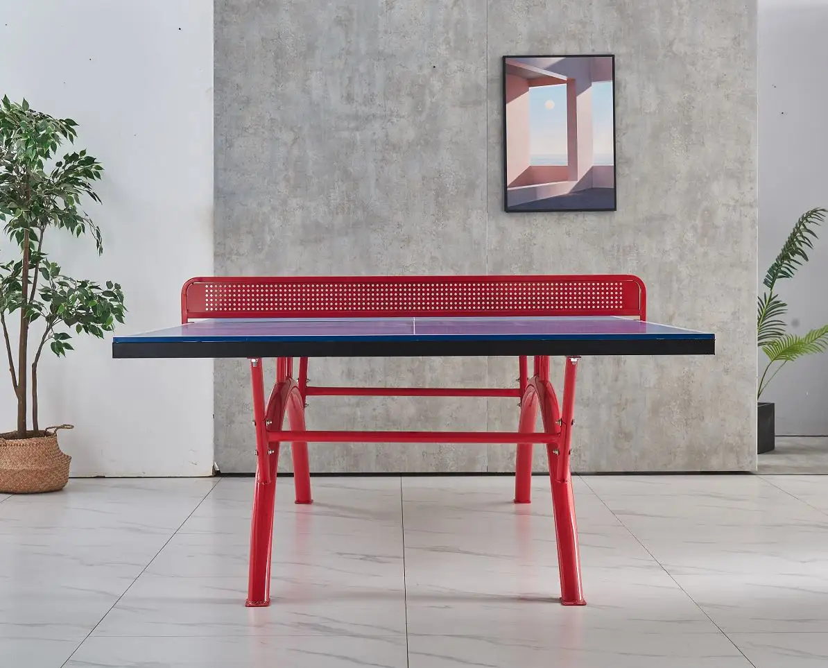 Mesa de tenis de mesa para exteriores SMC con abrazadera rápida, Red de ping pong y juego de postes