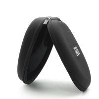 Mini étui de chargement pour écouteurs de luxe Eva noir avec fermeture à glissière petit casque étanche transportant une pochette de rangement Logo personnalisé