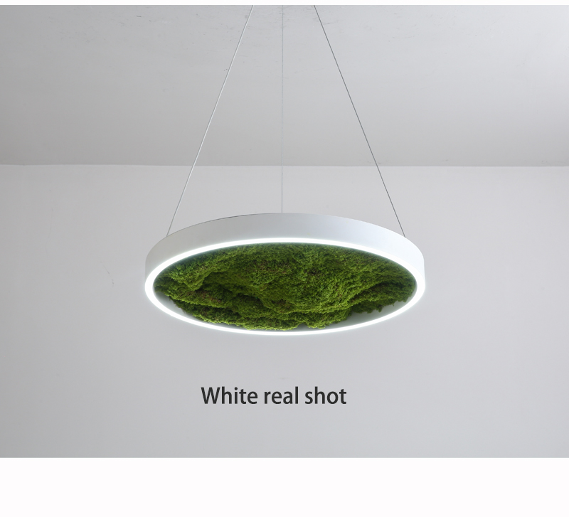 Lampadario decorativo in muschio artificiale bianco da 60 cm