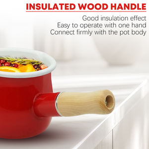 Réchauffeur de beurre émaillé antiadhésif en métal conception mignonne petite bouche versant des liquides alimentaires sauce chauffante 550ml Mini marmite en fonte - Product Image 3