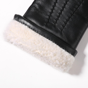 <span class=keywords><strong>Gants</strong></span> en cuir <span class=keywords><strong>de</strong></span> mouton doublés <span class=keywords><strong>de</strong></span> <span class=keywords><strong>laine</strong></span> d'agneau véritable à la mode pour femmes - Product Image 3