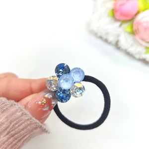 Coleteros para Niñas <span class=keywords><strong>Kknekki</strong></span>, Brillantes, Hechos a Mano con Flores de Diamantes de Imitación, Bandas Elásticas para el Cabello de Alta Calidad, Venta al Por Mayor - Product Image 5
