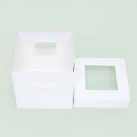 Boîtes transparentes blanches de catégorie comestible de boîte de gâteau de Macaron mignon populaire avec le couvercle de fenêtre de PVC pour l'emballage de biscuit de biscuit de Dessert