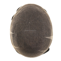 Prothèse capillaire respirante en dentelle suisse douce pour hommes, cheveux indiens, indétectable, légère, 6 pouces, patch capillaire pour hommes