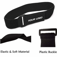 Bandes élastiques auto-adhésives en polyester noires avec fermeture auto-agrippante