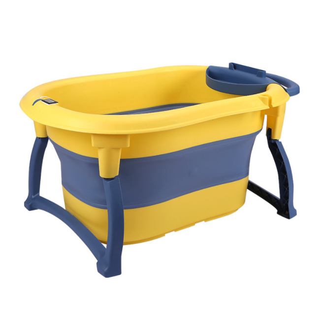 Большая детская ванна с подставкой, Портативная Складная Ванна с термометром, функция сидения и лежа