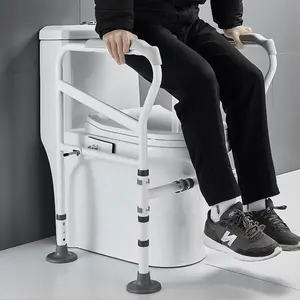 Lightweight Portable Disabled Toilet Safety Rail Stainless Steel Adjustable Grab Bar Hospital Use Compact Shower Width Height