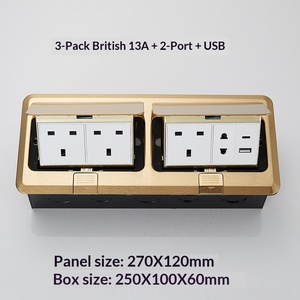 Toma de Corriente de Piso Europea OEM, Acero Inoxidable, Impermeable, Tipo Emergente Oculto, Caja de Toma de Corriente con Conexión a Tierra Estándar - Product Image 4